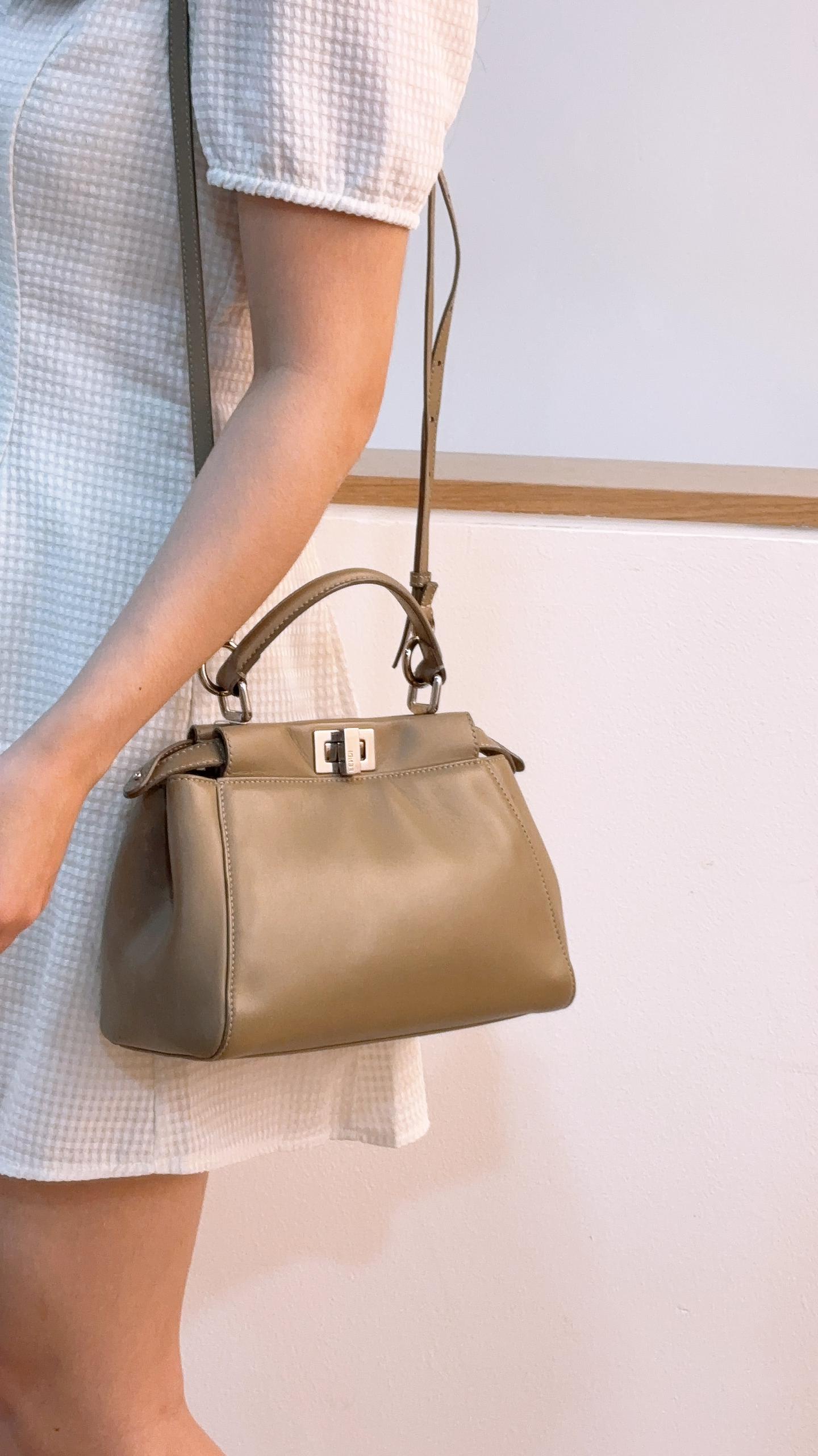 Fendi Dove Grey Calfskin Mini Peekaboo (SHW)