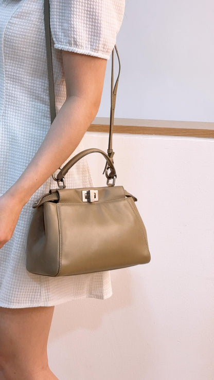 Fendi Dove Grey Calfskin Mini Peekaboo (SHW)