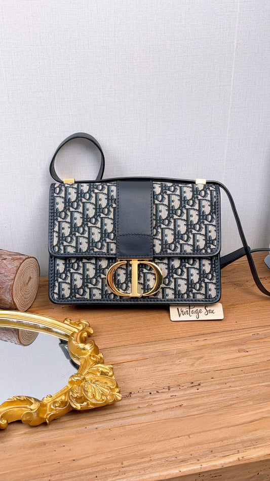 Dior Navy Oblique Montaigne 30 (GHW)