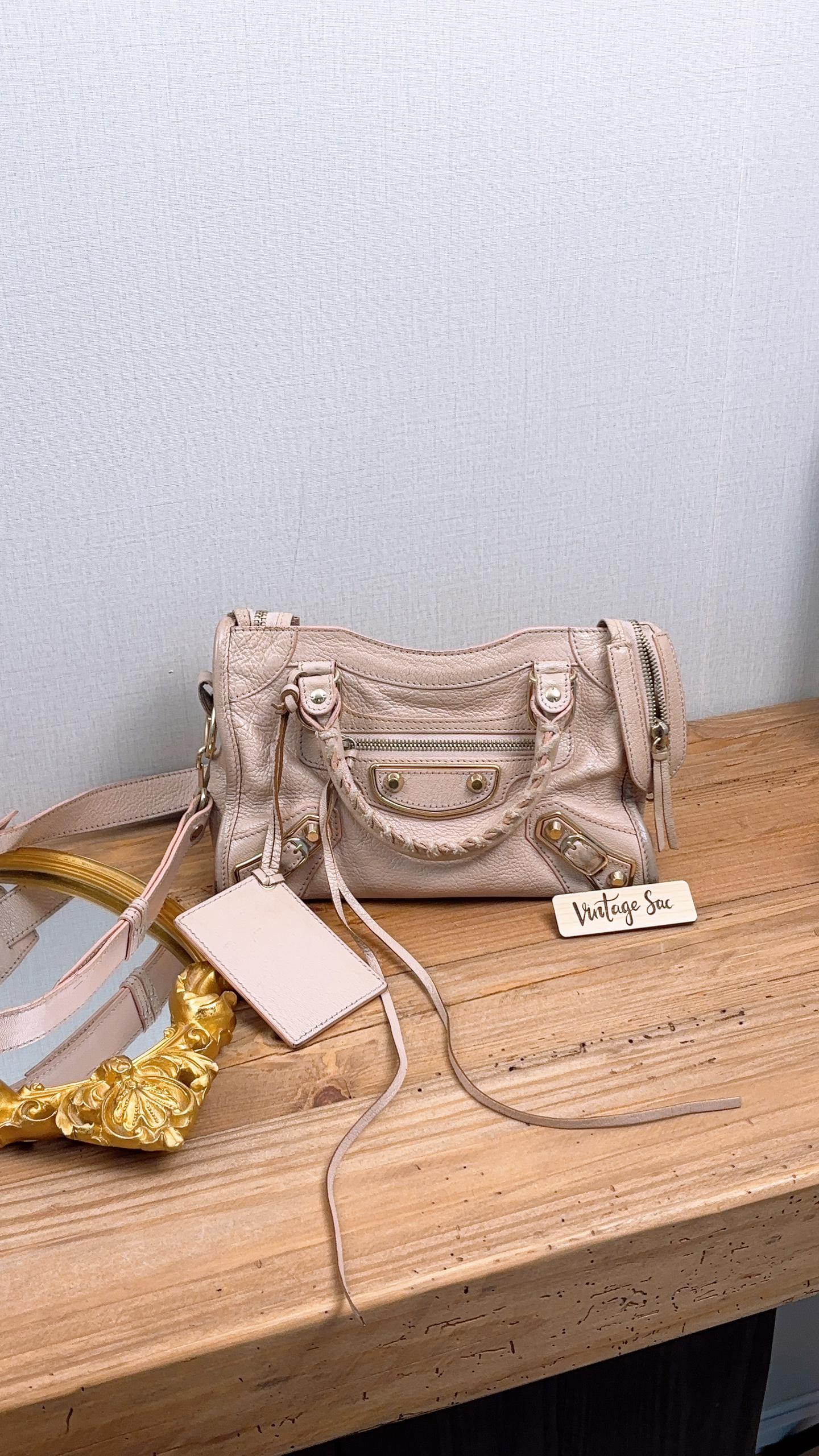 Balenciaga Pink Metallic Edge Mini City (GHW)