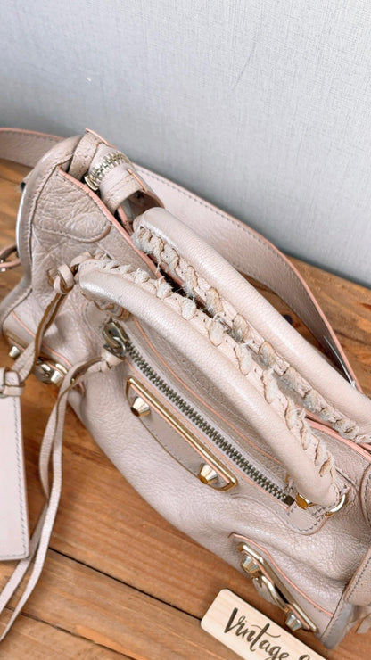 Balenciaga Pink Metallic Edge Mini City (GHW)