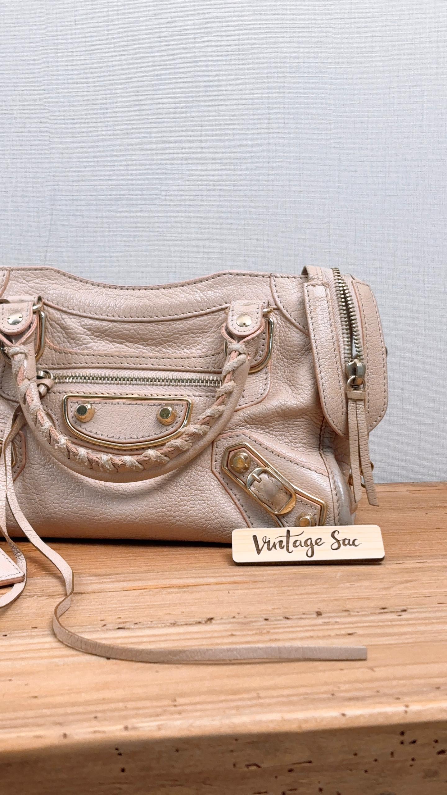 Balenciaga Pink Metallic Edge Mini City (GHW)