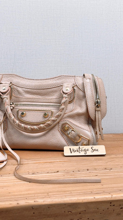 Balenciaga Pink Metallic Edge Mini City (GHW)