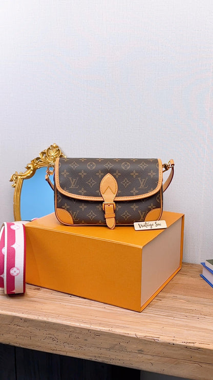 LV Monogram Diane with Fuchsia Strap