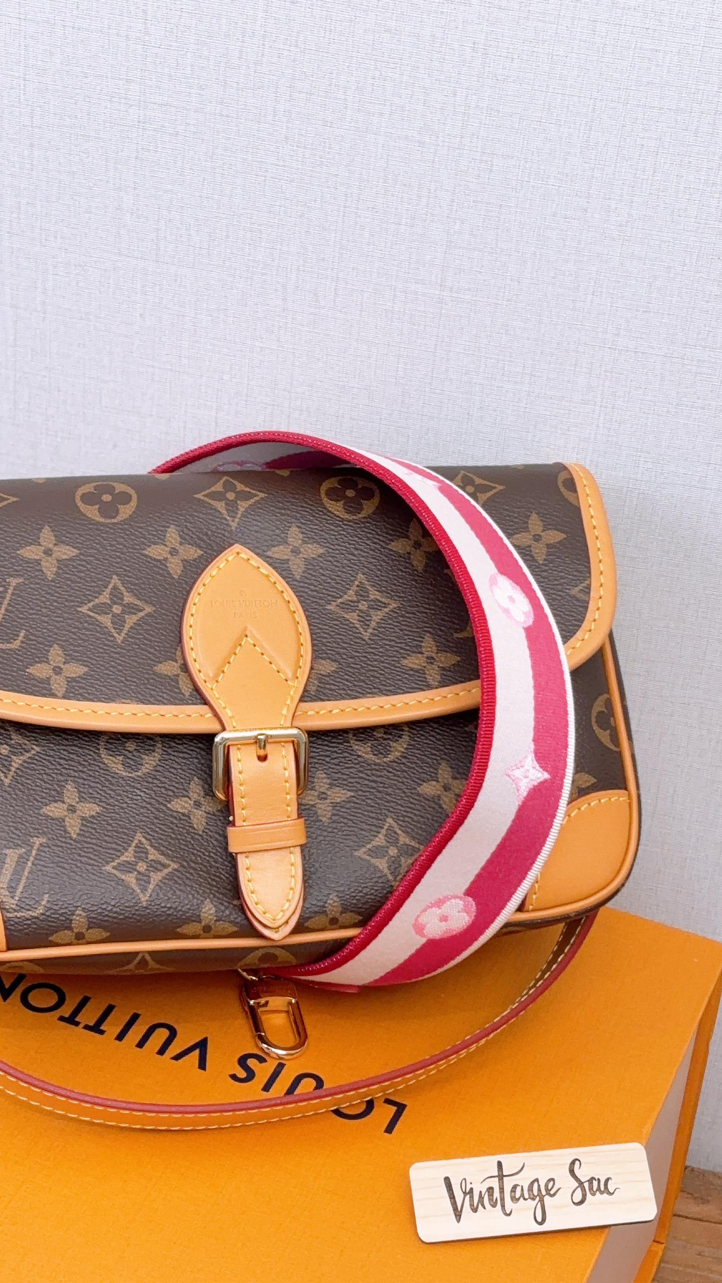 LV Monogram Diane with Fuchsia Strap