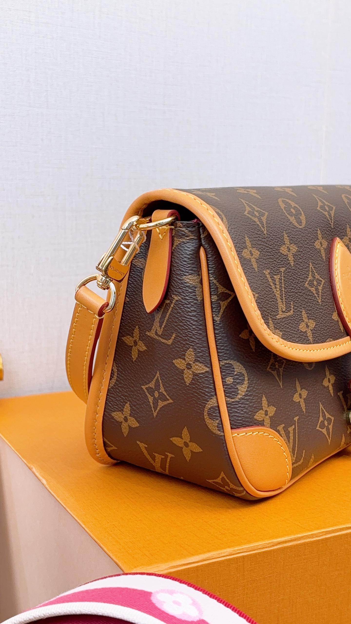 LV Monogram Diane with Fuchsia Strap