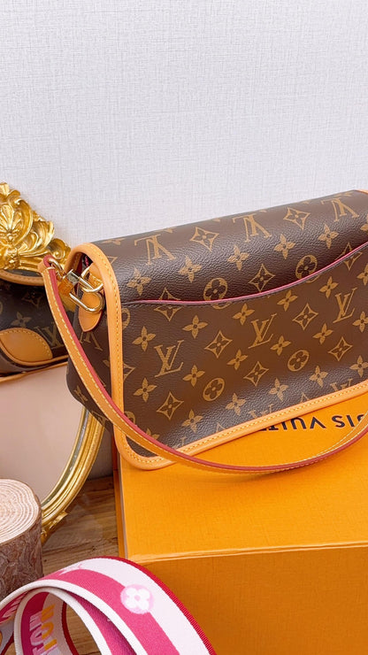LV Monogram Diane with Fuchsia Strap