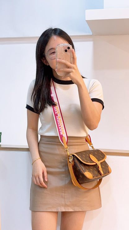 LV Monogram Diane with Fuchsia Strap
