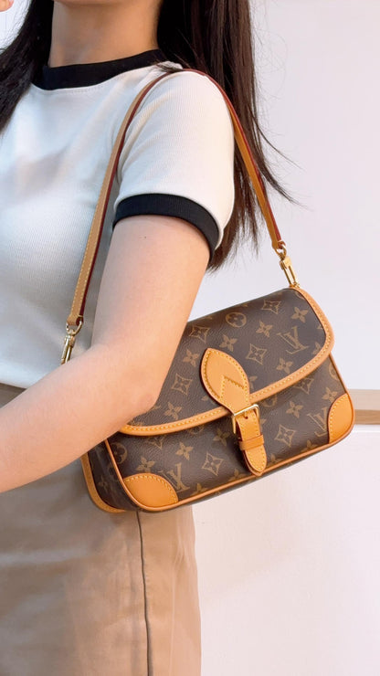 LV Monogram Diane with Fuchsia Strap