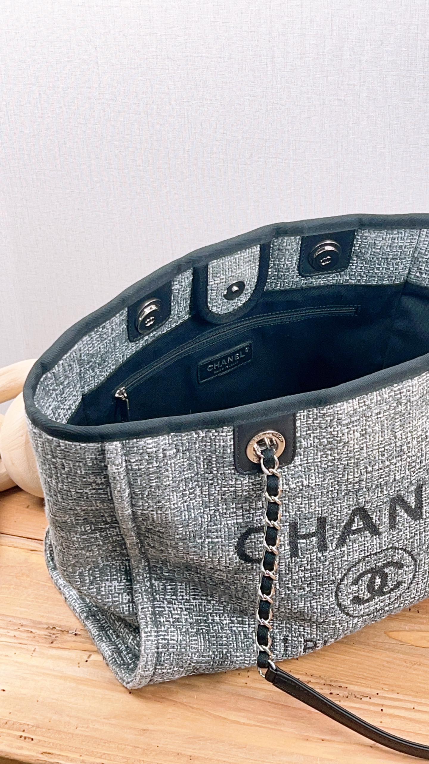 Chanel Black Raffia Small Deauville Tote (SHW)