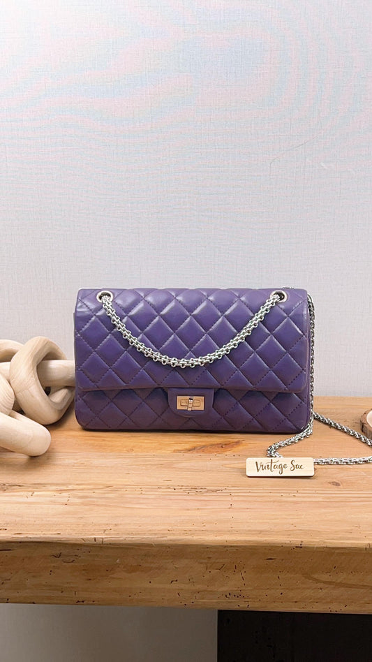 Chanel Purple Calfskin 226 2.55 Flap (SHW)