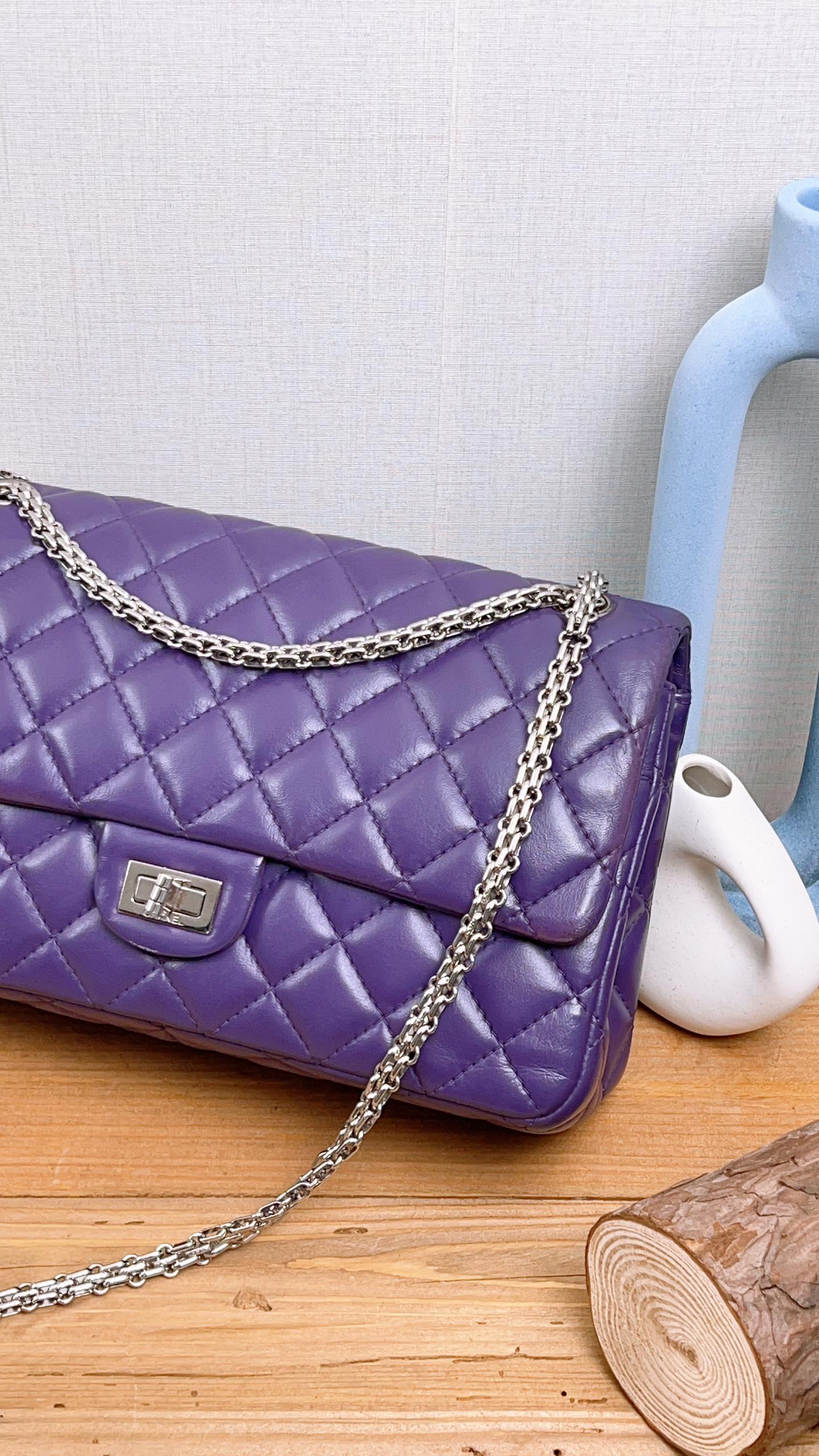 Chanel Purple Calfskin 226 2.55 Flap (SHW)