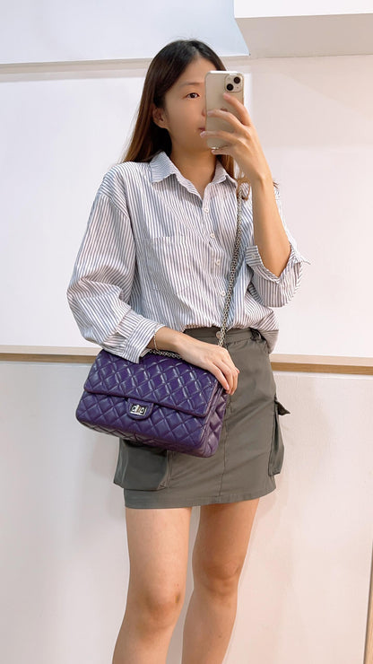 Chanel Purple Calfskin 226 2.55 Flap (SHW)