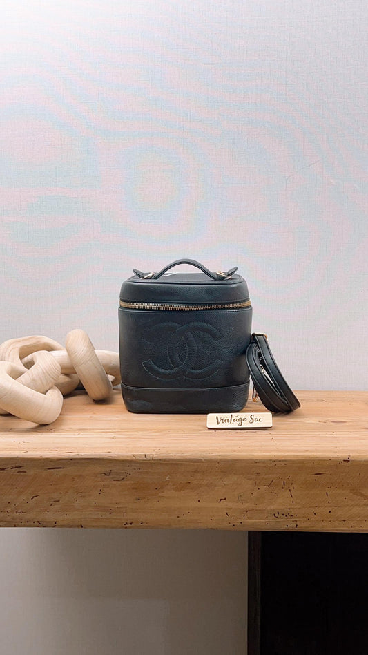 Chanel Caviar Black Vintage Vanity