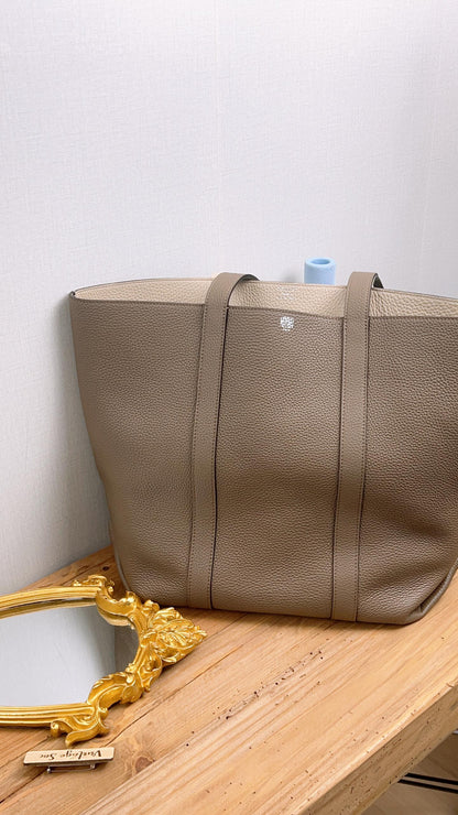 Moynat Taupe x Beige Taurillon Duo Cabas MM Tote