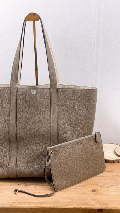 Moynat Taupe x Beige Taurillon Duo Cabas MM Tote