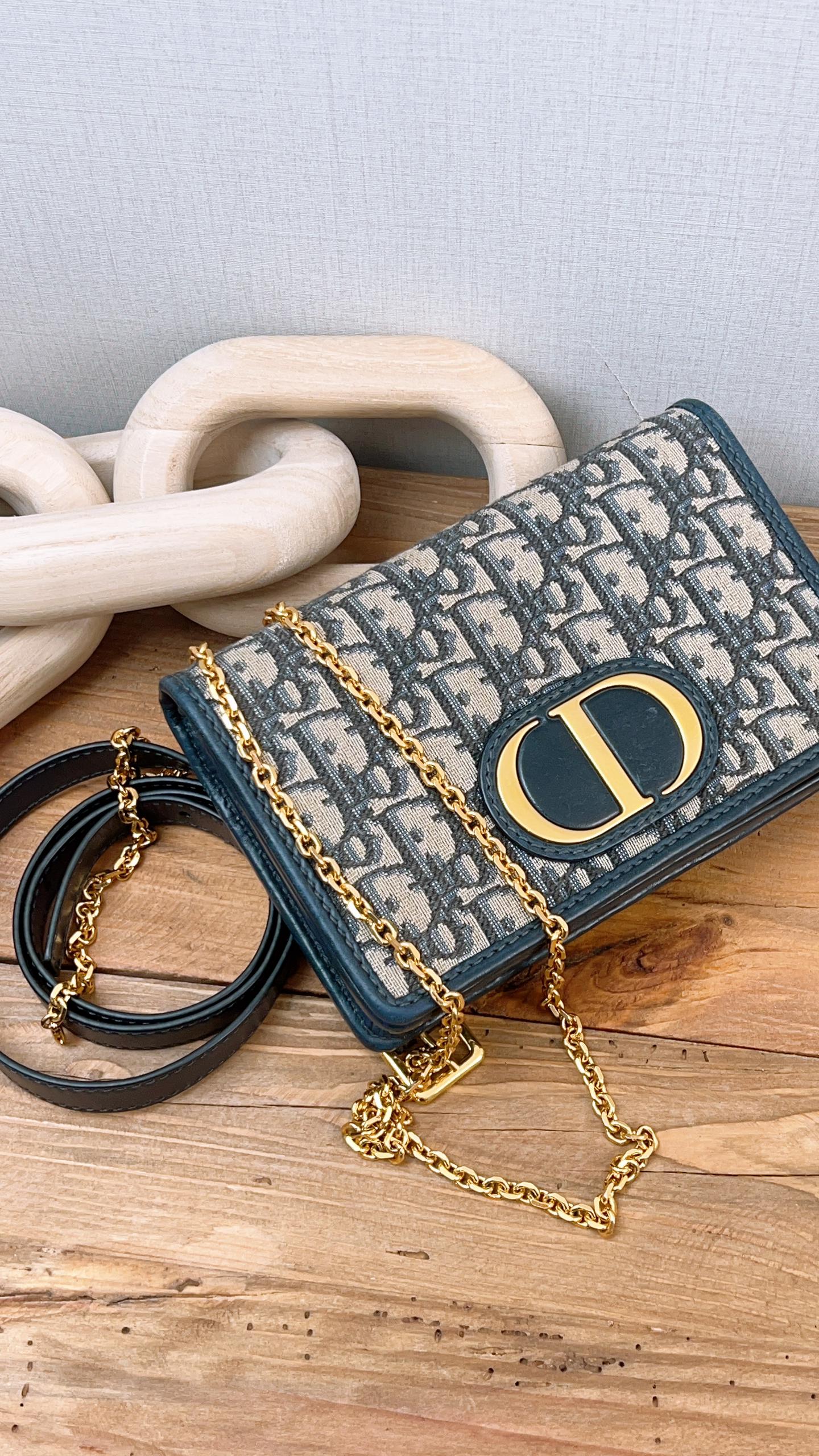 Dior Navy Oblique Montaigne 30 2in1 Pouch