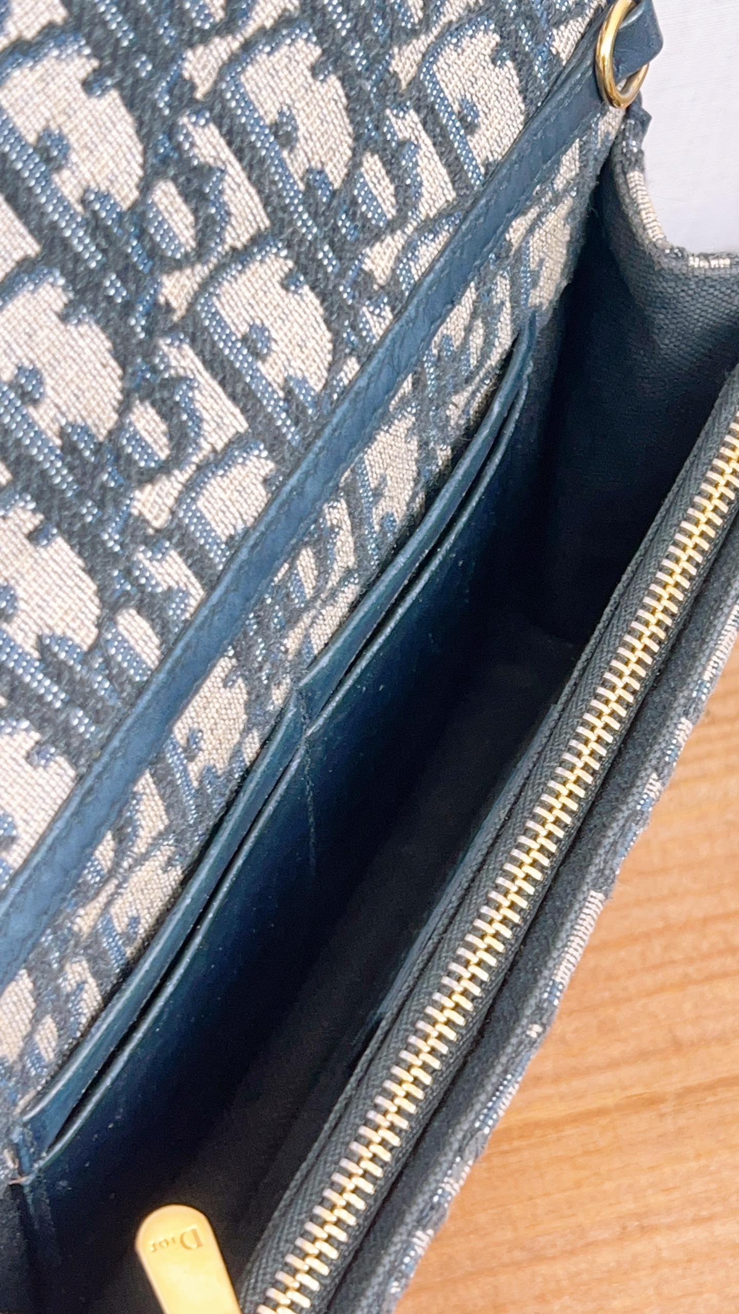 Dior Navy Oblique Montaigne 30 2in1 Pouch