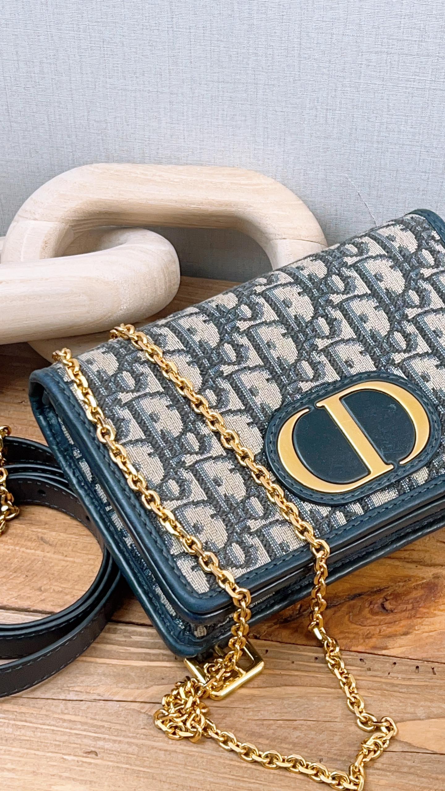 Dior Navy Oblique Montaigne 30 2in1 Pouch