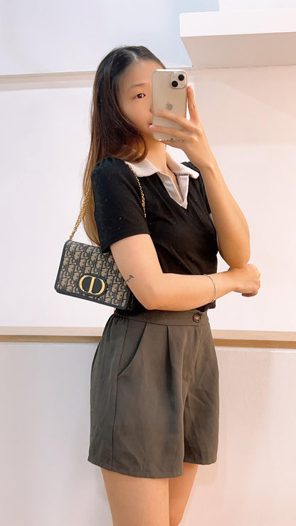 Dior Navy Oblique Montaigne 30 2in1 Pouch