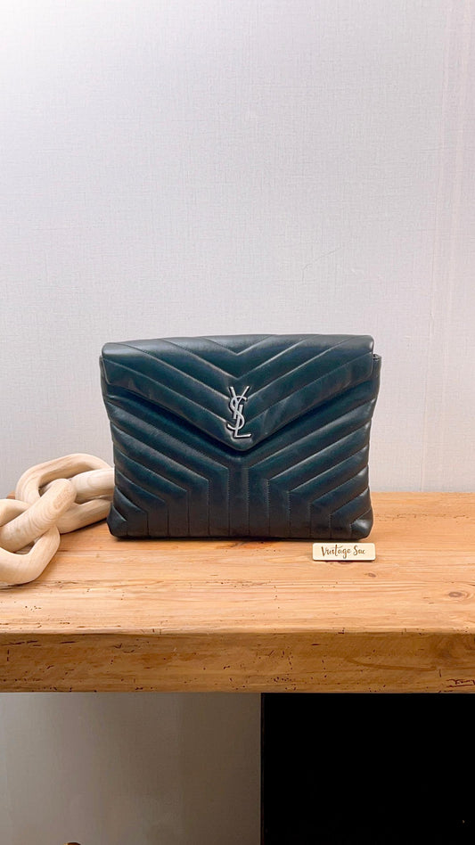 YSL Black Y Quilted Lou Lou Document Holder (SHW)