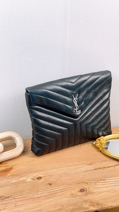 YSL Black Y Quilted Lou Lou Document Holder (SHW)
