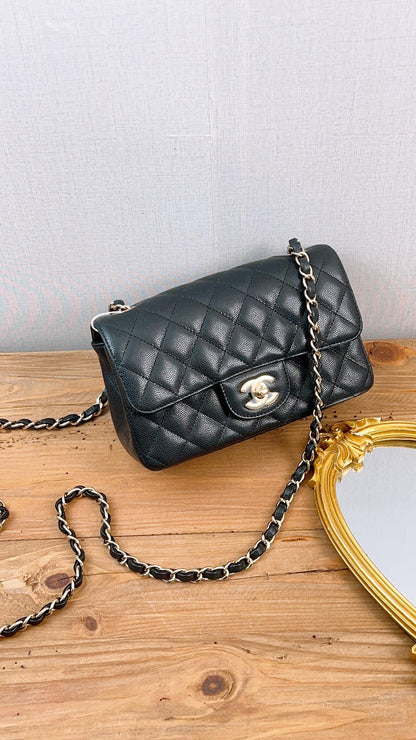 Chanel Black Caviar Mini Rectangular Flap (GHW)