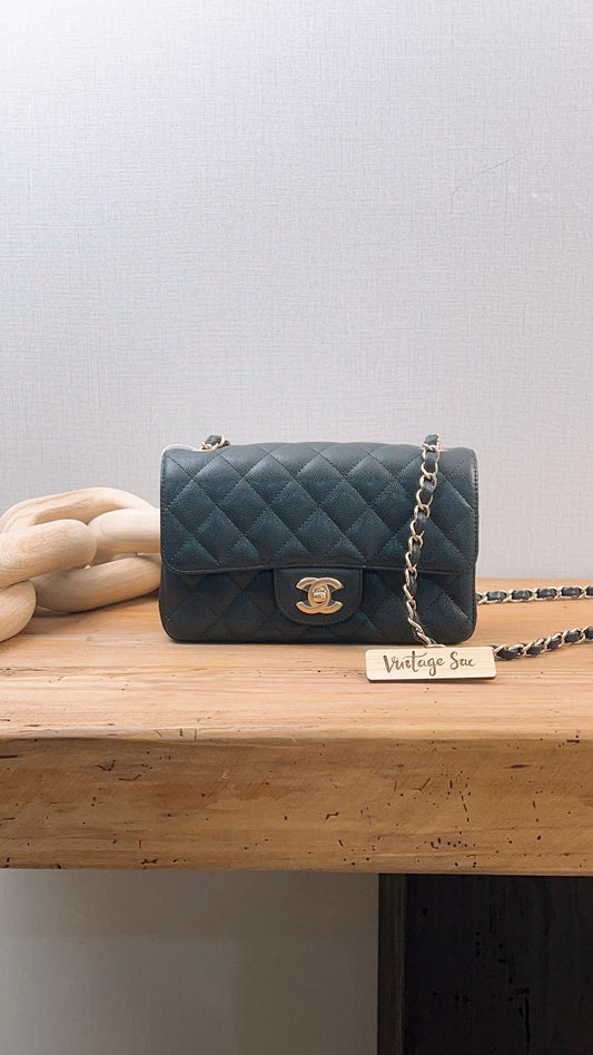 Chanel Black Caviar Mini Rectangular Flap (GHW)