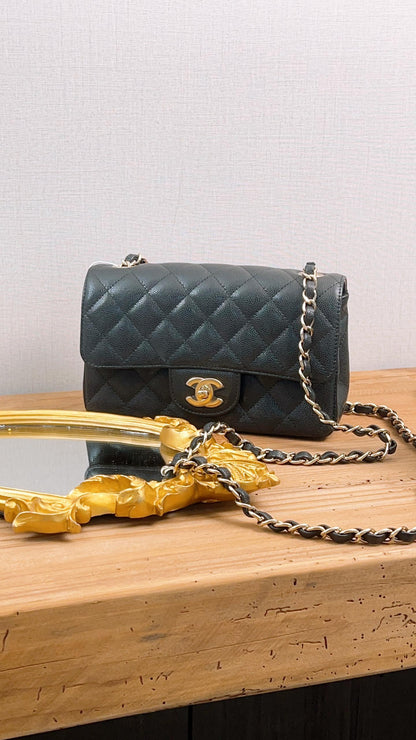 Chanel Black Caviar Mini Rectangular Flap (GHW)