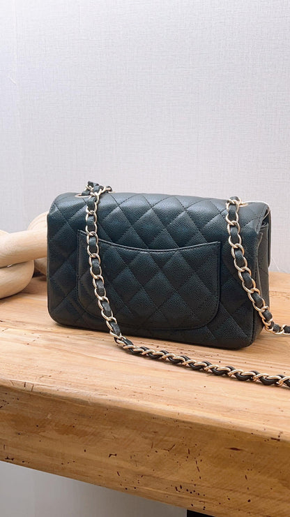 Chanel Black Caviar Mini Rectangular Flap (GHW)