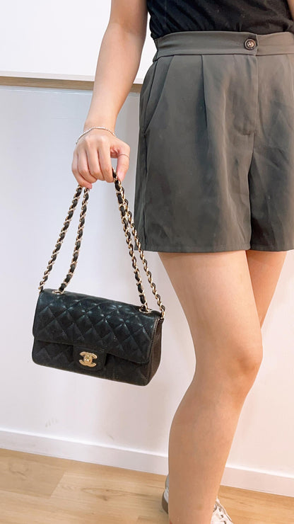 Chanel Black Caviar Mini Rectangular Flap (GHW)