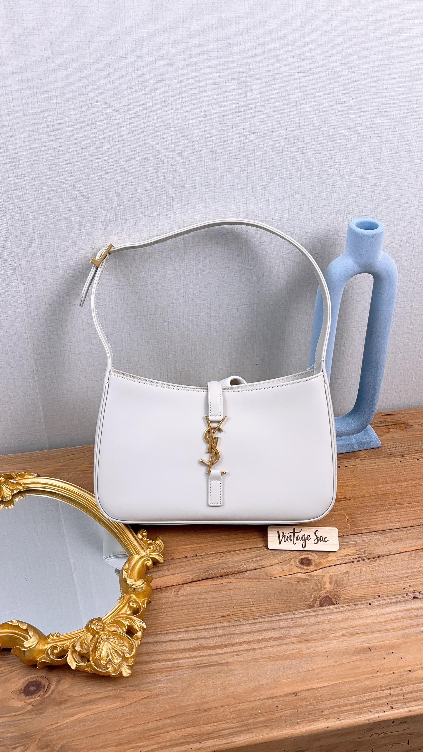 YSL White Smooth Leather Le 5A7 GHW