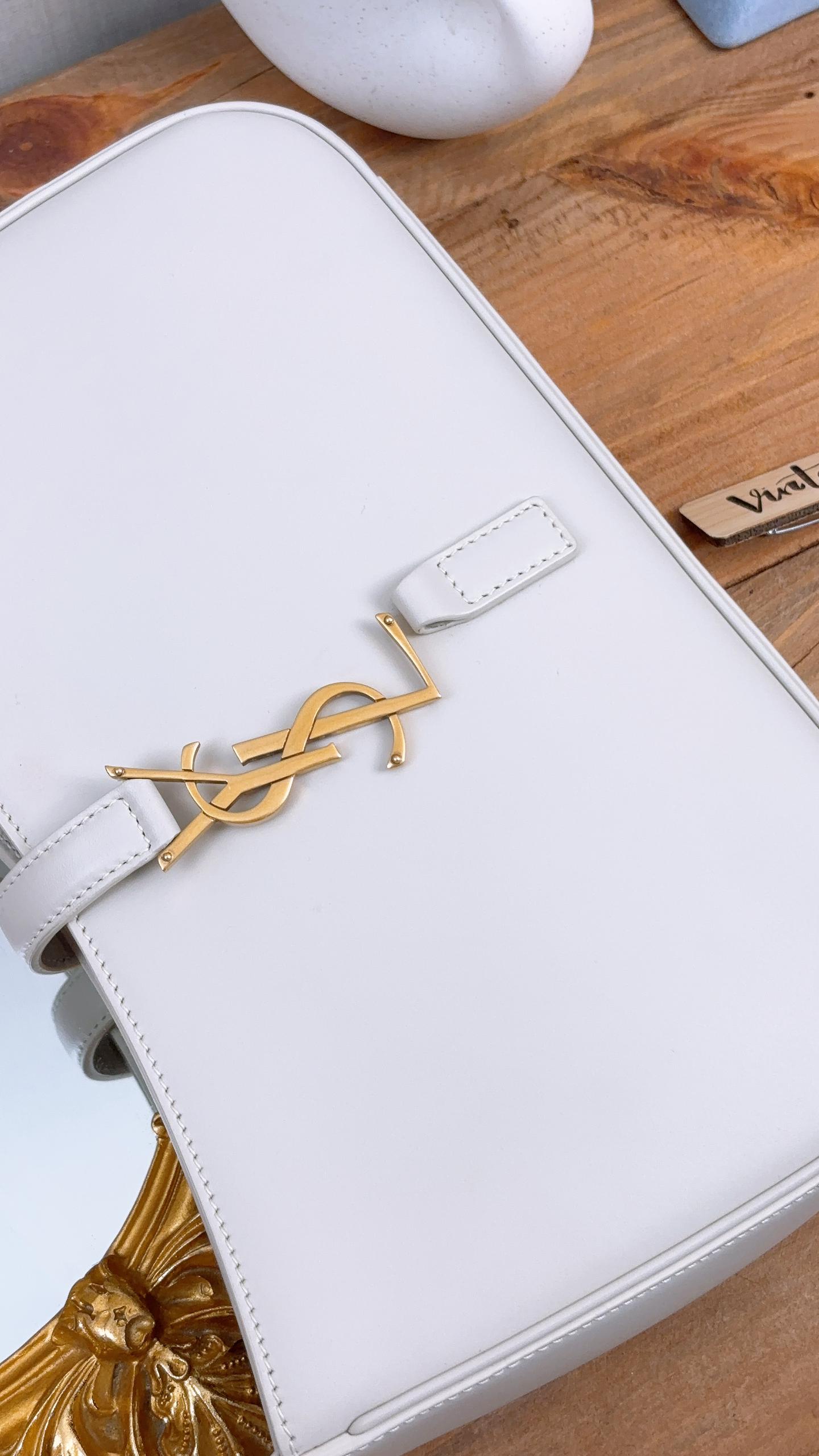 YSL White Smooth Leather Le 5A7 GHW