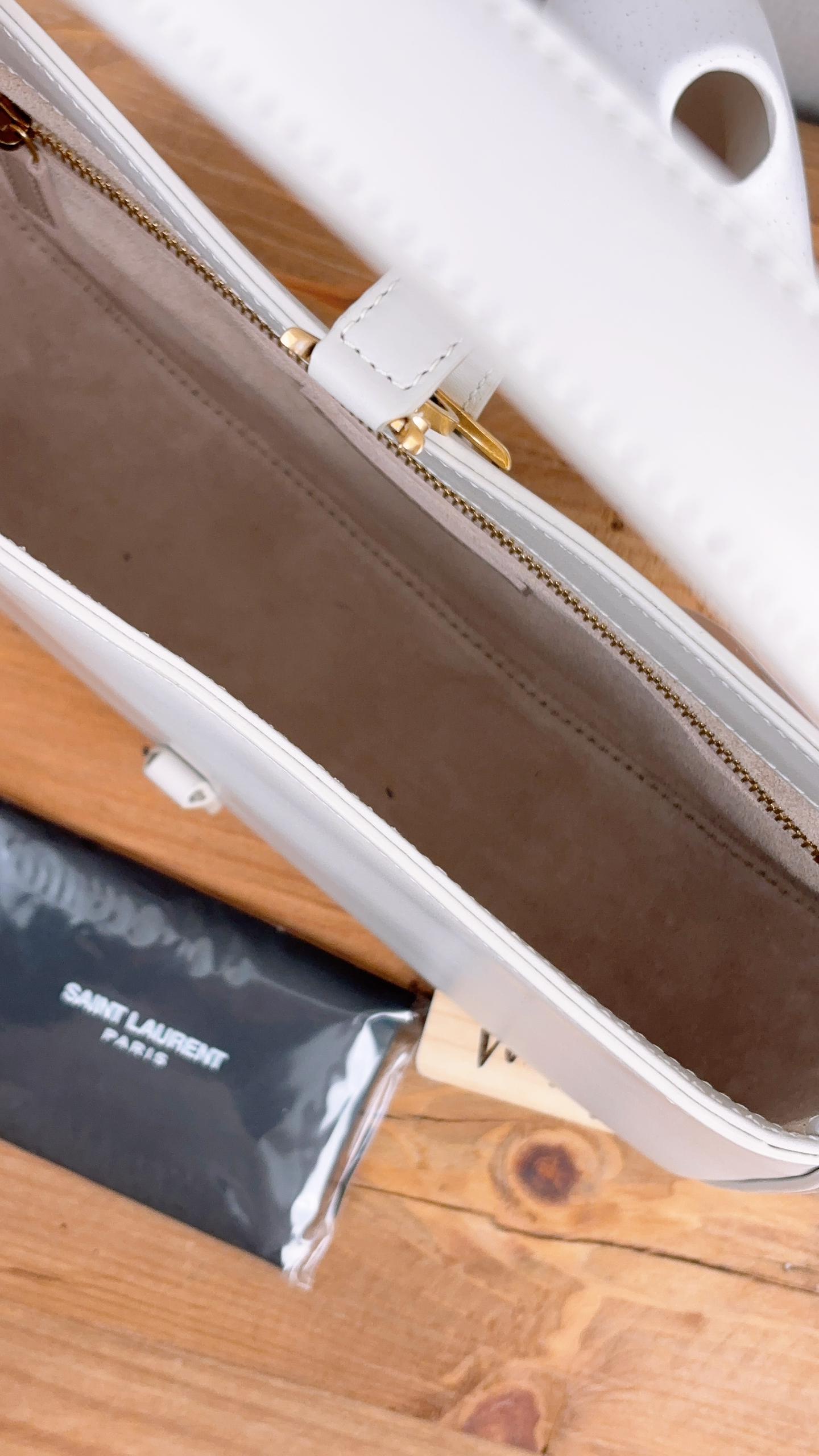 YSL White Smooth Leather Le 5A7 GHW
