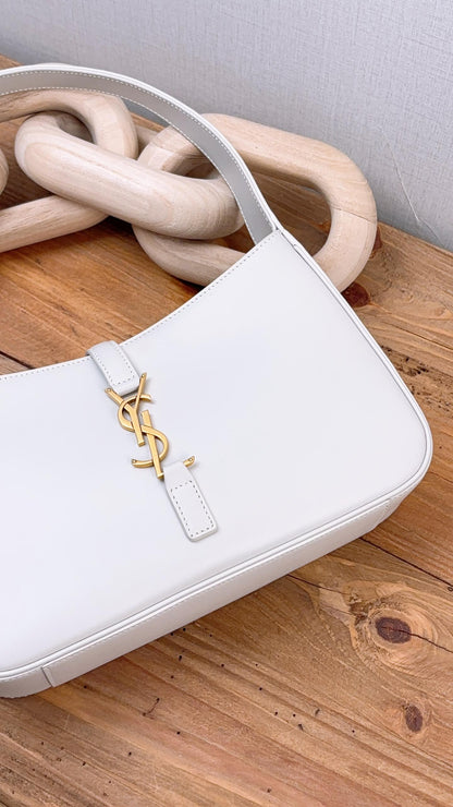 YSL White Smooth Leather Le 5A7 GHW
