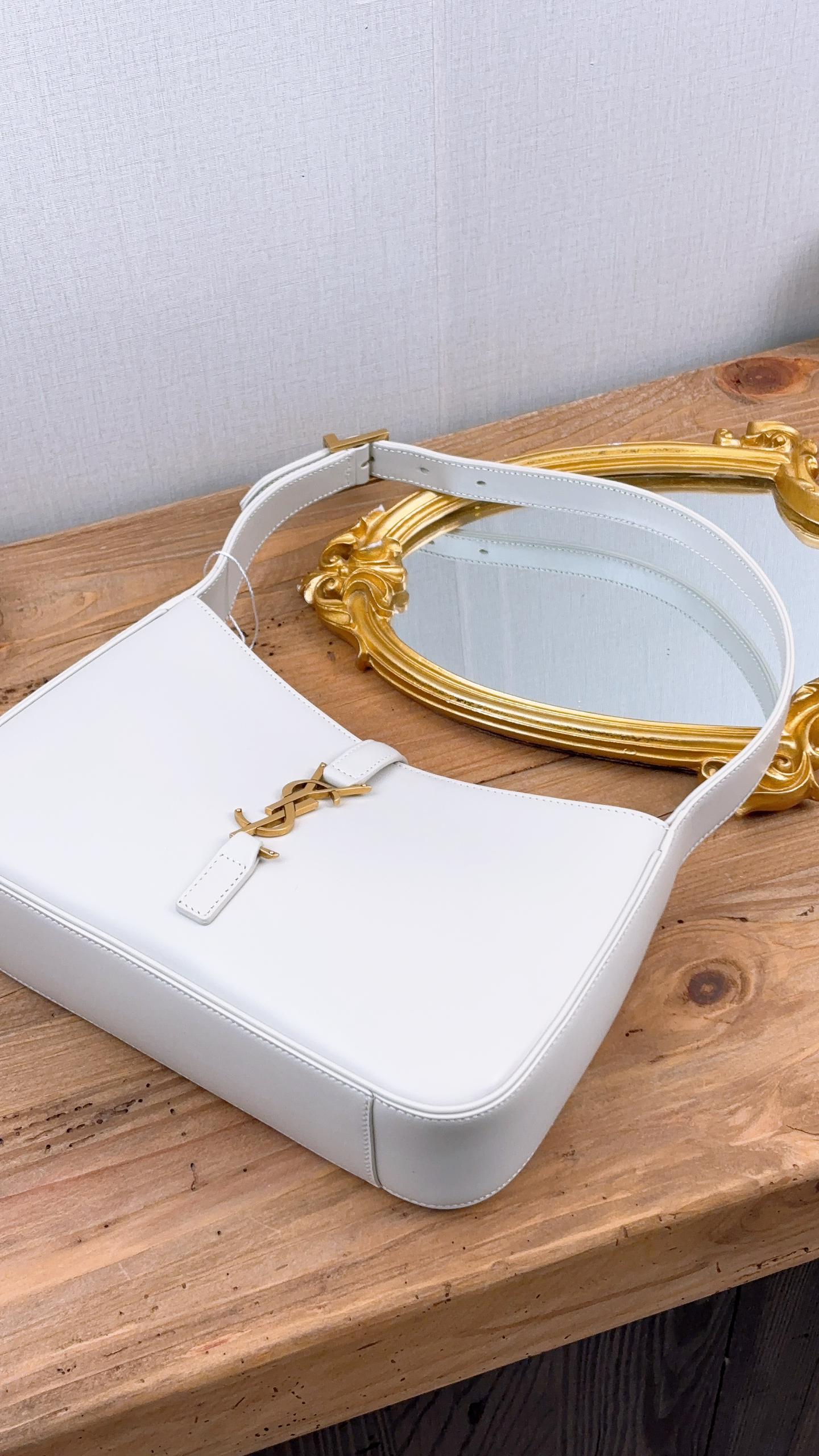 YSL White Smooth Leather Le 5A7 GHW
