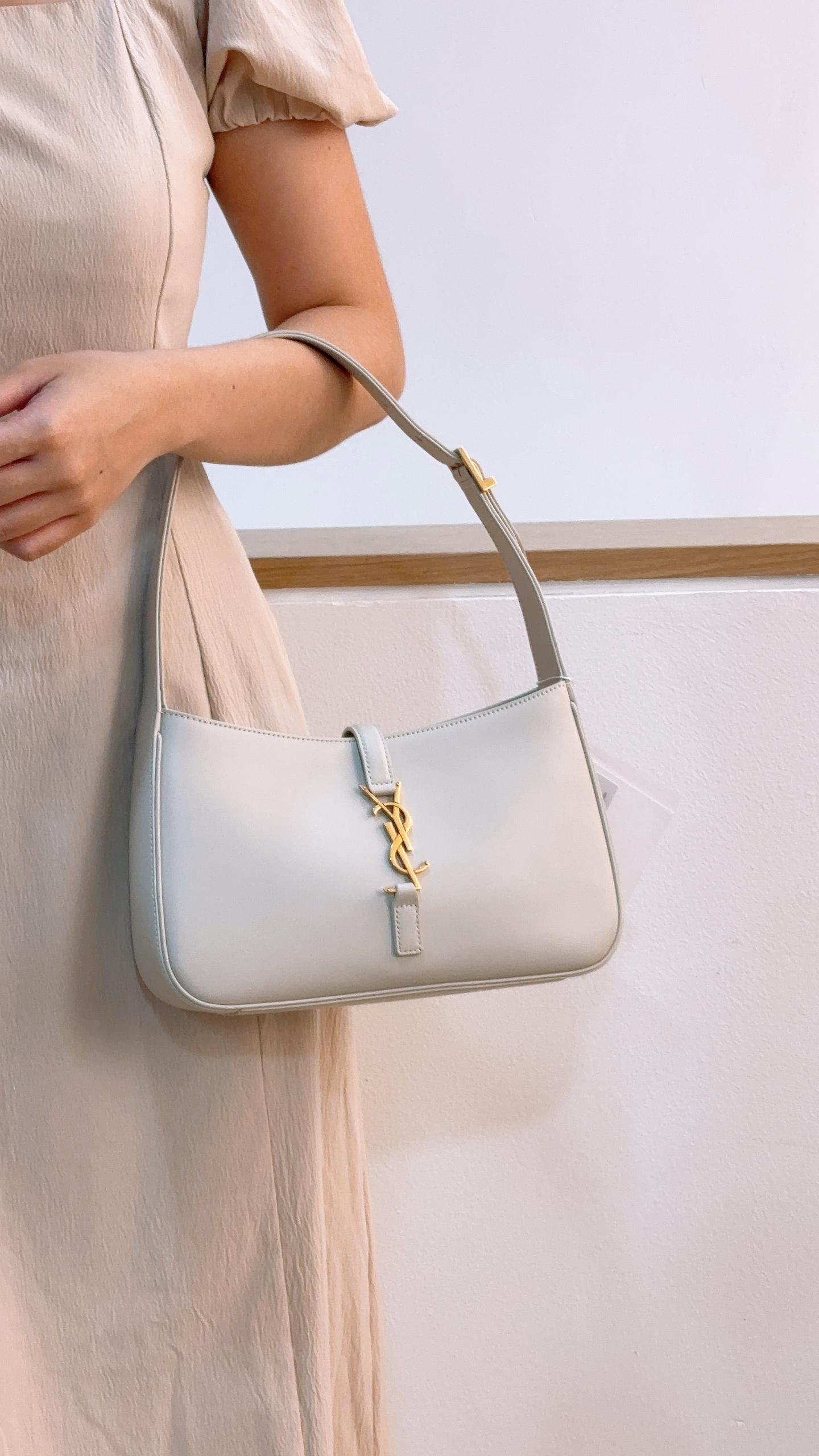 YSL White Smooth Leather Le 5A7 GHW