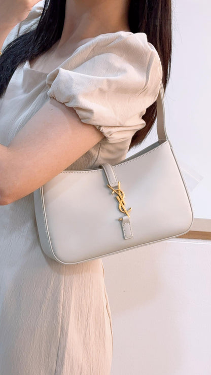 YSL White Smooth Leather Le 5A7 GHW