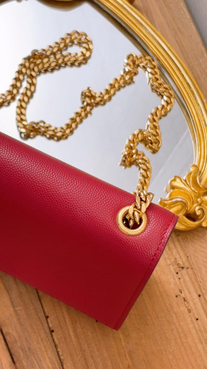YSL Red Medium Kate Bag (GHW)