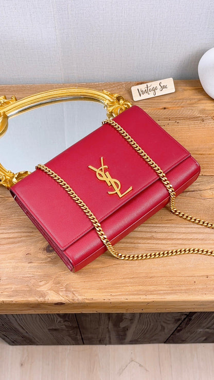 YSL Red Medium Kate Bag (GHW)