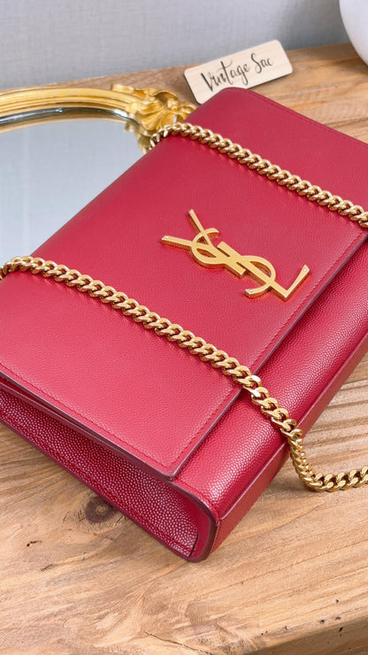 YSL Red Medium Kate Bag (GHW)