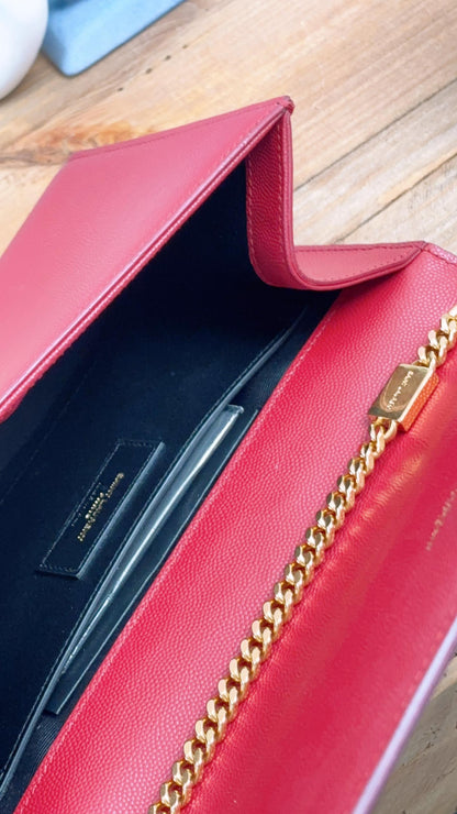 YSL Red Medium Kate Bag (GHW)