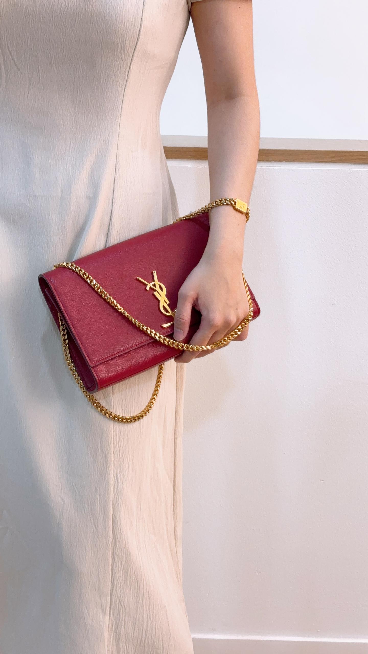 YSL Red Medium Kate Bag (GHW)