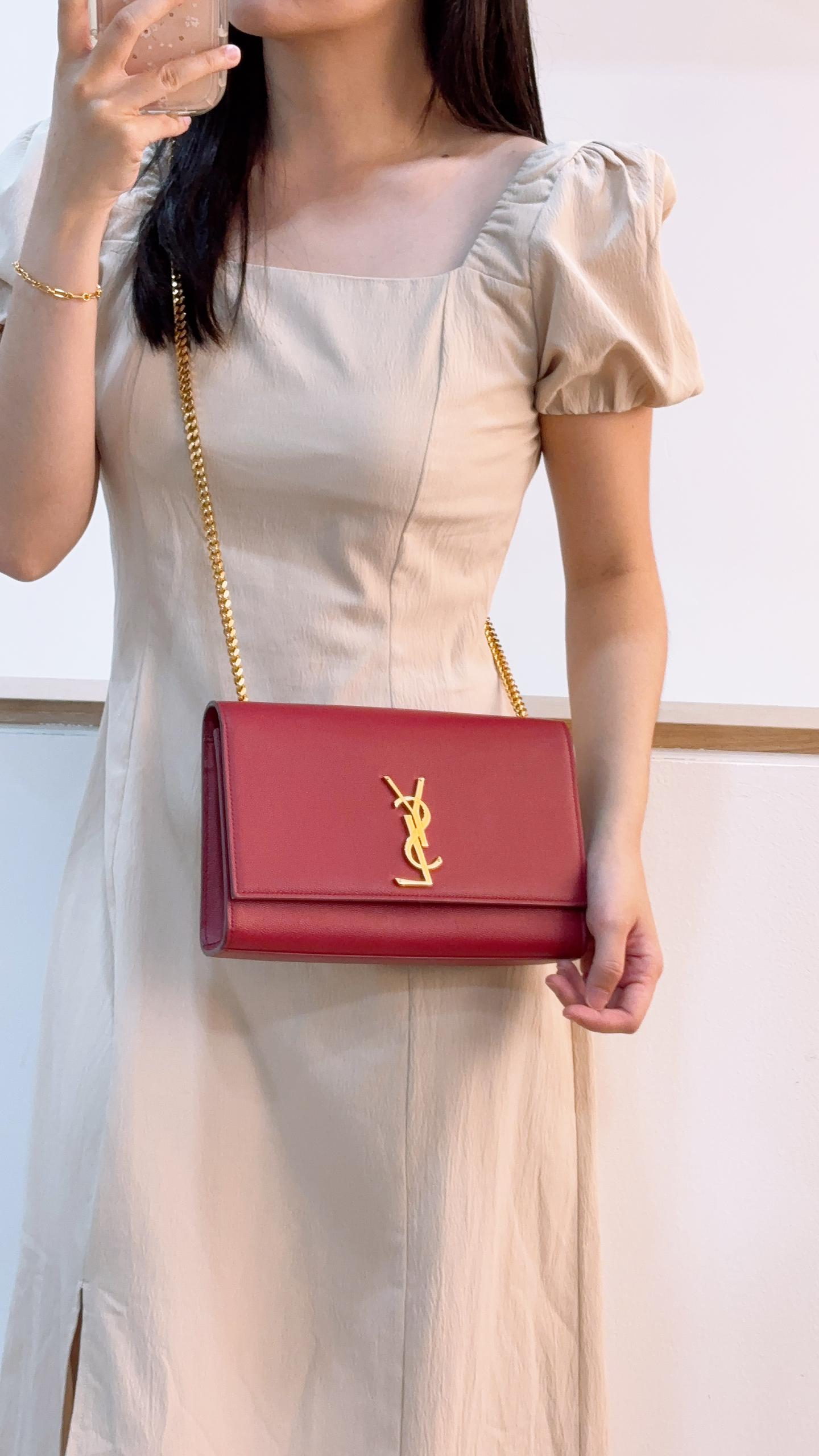 YSL Red Medium Kate Bag (GHW)