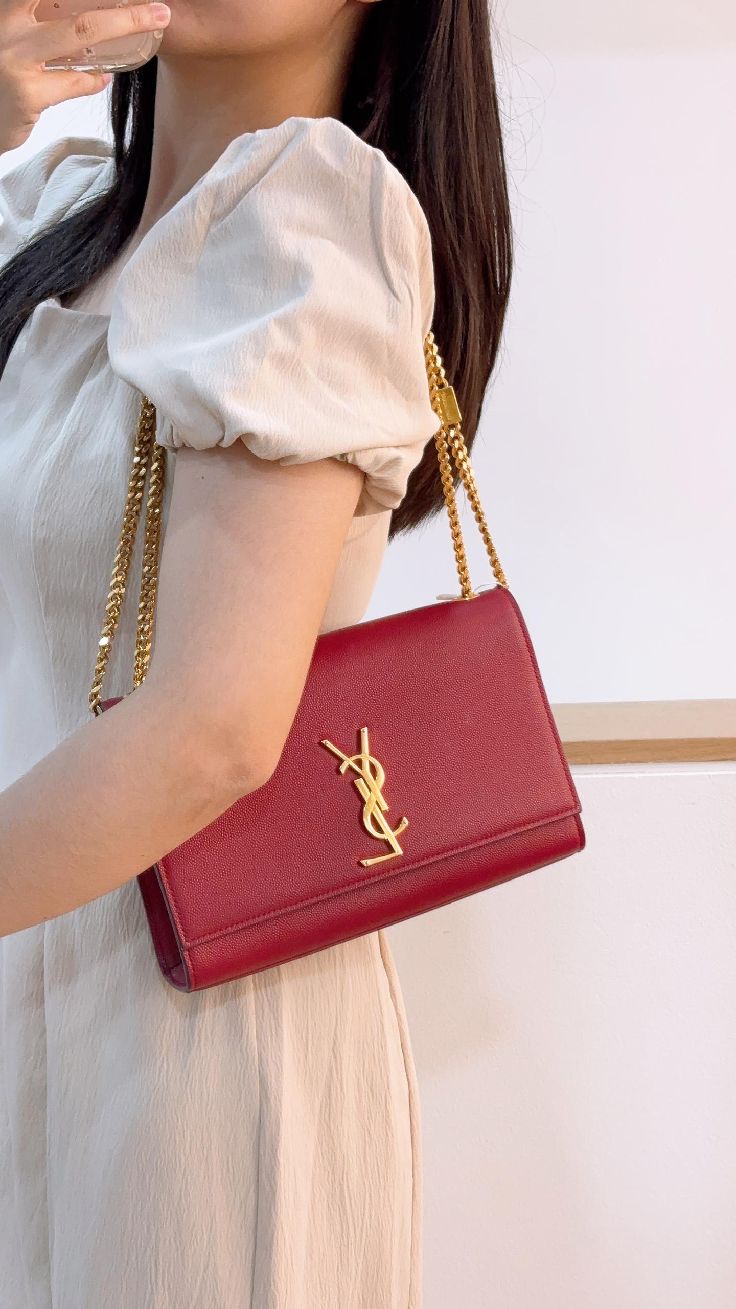 YSL Red Medium Kate Bag (GHW)