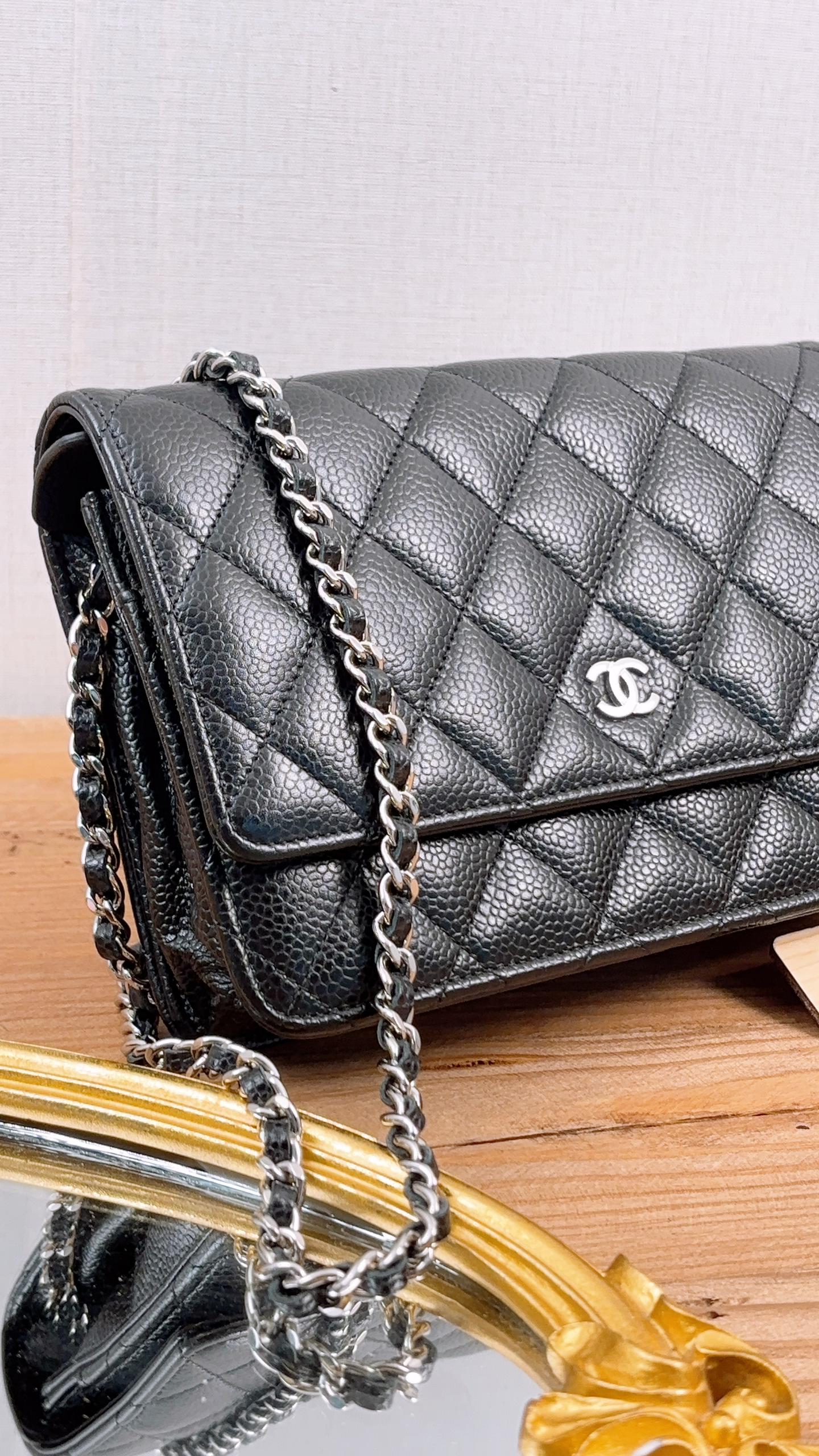 Chanel Black Caviar Classic WOC (SHW)