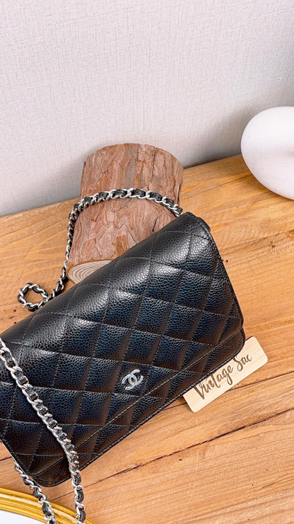 Chanel Black Caviar Classic WOC (SHW)