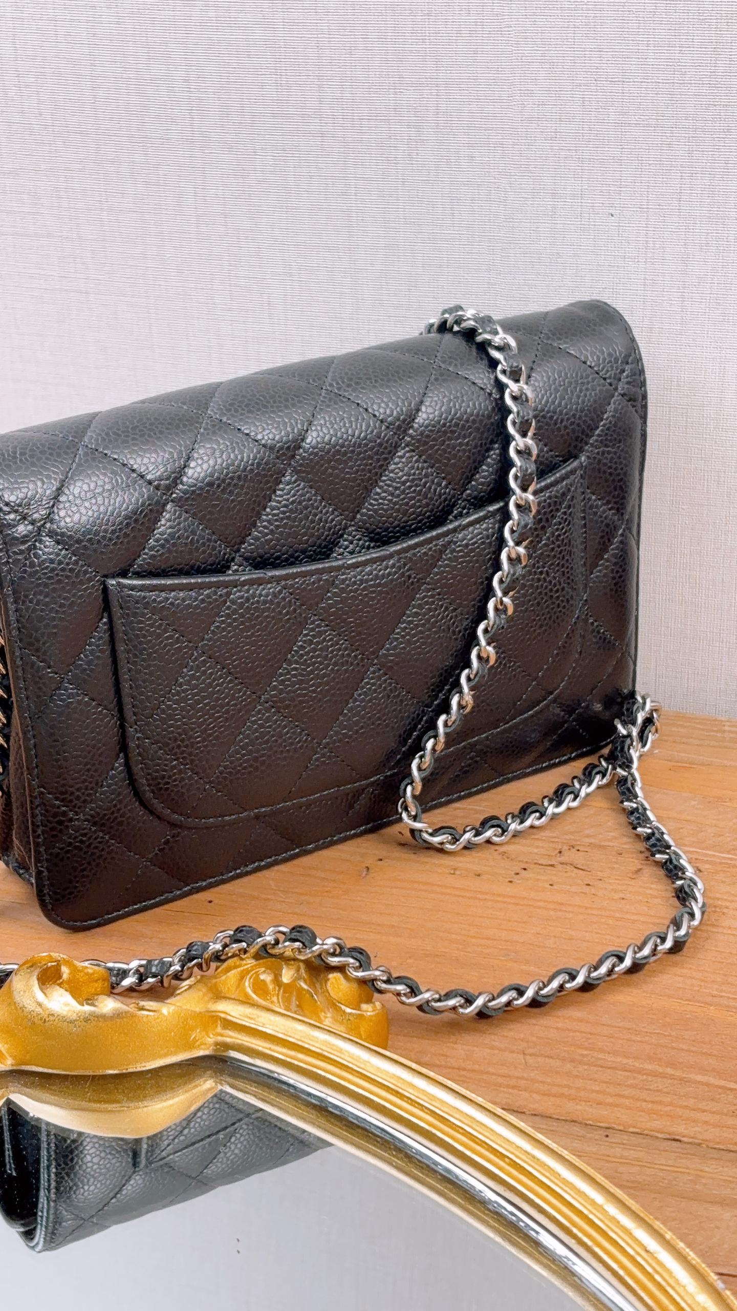 Chanel Black Caviar Classic WOC (SHW)