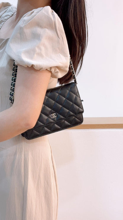 Chanel Black Caviar Classic WOC (SHW)