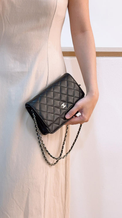 Chanel Black Caviar Classic WOC (SHW)